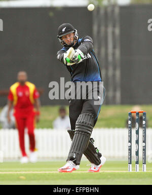 Lincoln, Nuova Zelanda. 09Feb, 2015. Coppa del Mondo di Warm Up. Martin Guptill della Nuova Zelanda batting durante l'ICC Cricket World Cup warm up gioco tra la Nuova Zelanda v dello Zimbabwe. Credito: Azione Sport Plus/Alamy Live News Foto Stock