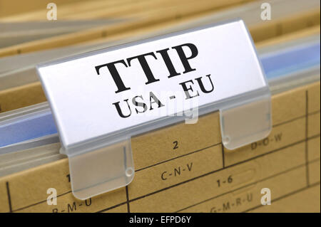 TTIP accordo di libero commercio tra Stati Uniti e Europa Foto Stock