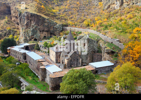 Cappella Katoghike (1215), il Monastero di Geghard, Geghardavank, provincia di Kotayk, Armenia Foto Stock