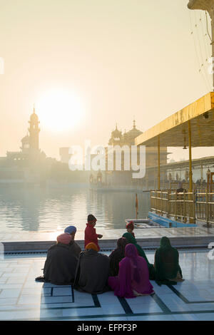 L'Harmandir Sahib (Tempio d'Oro), Amritsar Punjab, India, Asia Foto Stock