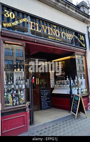 El Vino Wine Shop, New Bridge Street, Blackfriars, London, Regno Unito Foto Stock