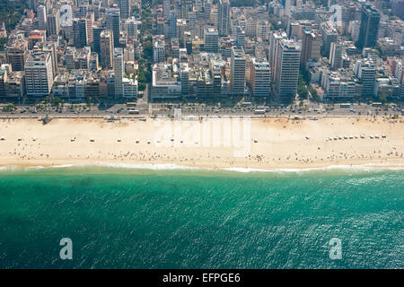 Vista aerea della spiaggia di Ipanema, Rio de Janeiro, Brasile, Sud America Foto Stock