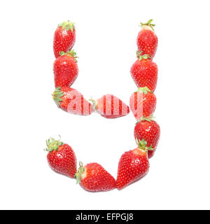 Fragola alfabeto della salute- lettera 'Y' con isolamento bianco Foto Stock