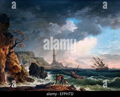Tempesta di mare 1752 Claude Joseph Vernet 1714 -1789 pittore francese in Francia Foto Stock