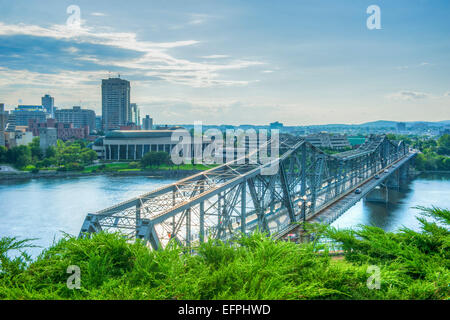 Vista dal ponte di Alexander da Nepean punto, Ottawa, Ontario, Canada, America del Nord Foto Stock