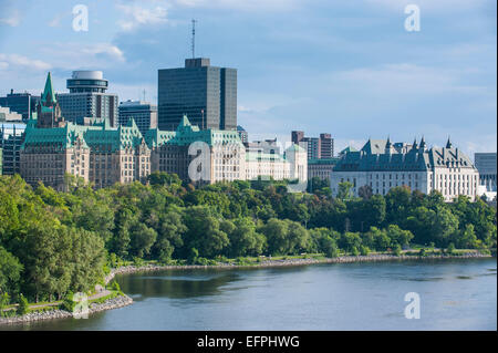 Vista su Ottawa dal punto di Nepean, Ottawa, Ontario, Canada, America del Nord Foto Stock