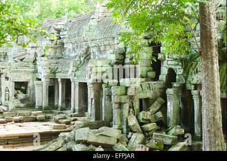 Rovine di Preah Khan Temple, Sito Patrimonio Mondiale dell'UNESCO, Angkor, Siem Reap, Cambogia, Indocina, Asia sud-orientale, Asia Foto Stock