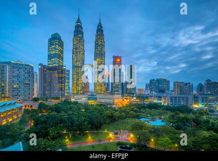 Torri Petronas, Kuala Lumpur, Malesia, Asia sud-orientale, Asia Foto Stock