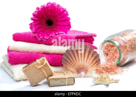 Spa accessori per il bagno con shell Foto Stock