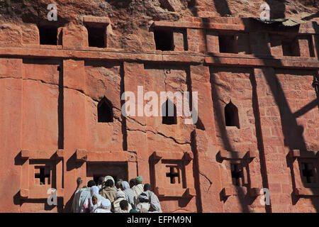 Bet Abba Libanos chiesa, Lalibela, Amhara Region, Etiopia Foto Stock