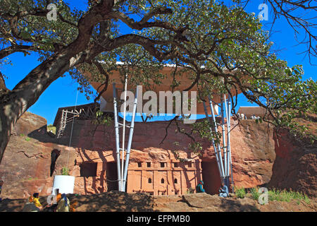 Bet Abba Libanos chiesa, Lalibela, Amhara Region, Etiopia Foto Stock