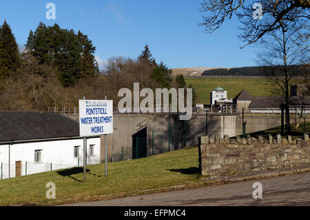 Pontsticill a impianti di trattamento delle acque, Pontsticill, Merthyr Tydfil, nel Galles del Sud. Foto Stock