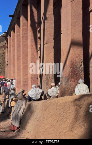 Bet Medhane Alem cattedrale, Lalibela, Amhara Region, Etiopia Foto Stock