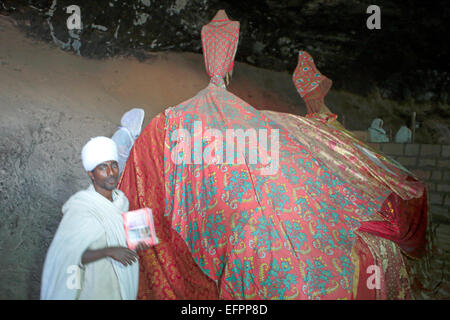 Yemrehanne Krestos chiesa, vicino a Lalibela, Amhara Region, Etiopia Foto Stock