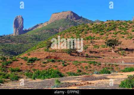 "Finger' rock vicino a Gonder, Amhara Region, Etiopia Foto Stock