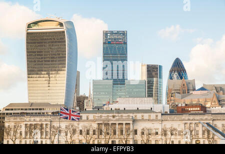 La città di Londra, incl. 30 St Mary Axe, 122 Leadenhall Street, e 20 Fenchurch Street, Inghilterra Foto Stock