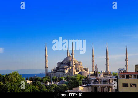 Sultan Ahmed moschea o la Moschea Blu (1609-1617), Istanbul, Turchia Foto Stock