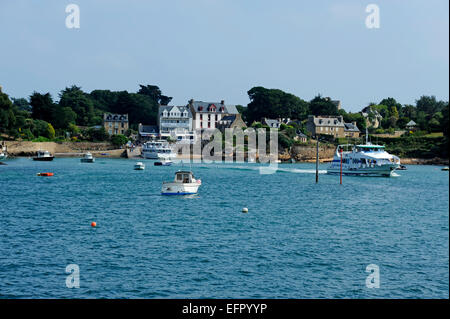 Le Port-Clos,porto,Ile de Brehat, Cotes-d'Armor, Bretagne, Francia Foto Stock