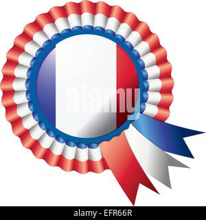 Rosetta dettagliata bandiera della Francia, eps10 illustrazione vettoriale Illustrazione Vettoriale