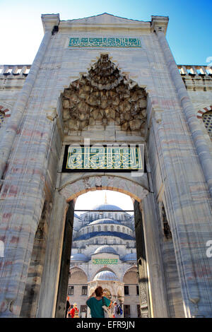 Sultan Ahmed moschea o la Moschea Blu (1609-1617), Istanbul, Turchia Foto Stock