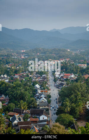 Vista su Luang Prabang, Laos. Foto Stock