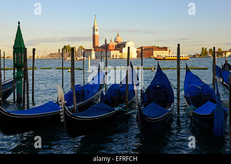 Gondole Venezia Italia Europa il Mare Adriatico Grand Canal Foto Stock