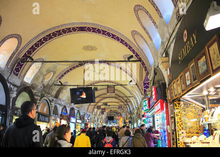 Gioiellerie Gold street, Grand Bazaar, Istanbul, Turchia Foto Stock