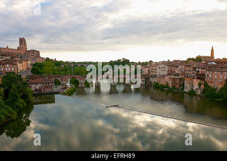 Vecchi ponti sul fiume Tarn, Albi, Francia Foto Stock