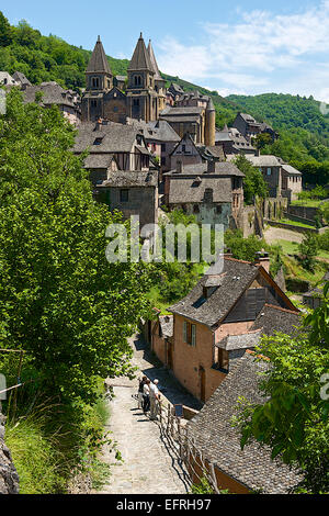 Conques Village, Francia Foto Stock