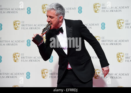 Anthony McCarten presso l'EE British Academy Film Awards presso la Royal Opera House il 8 febbraio 2015 a Londra, Inghilterra. Foto Stock