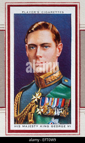 Lettore di carta per sigarette - Sua Maestà il re George VI Foto Stock