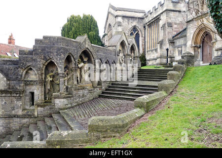 La Via Crucis, Chiesa di San Giovanni Battista, Frome, Somerset, Inghilterra, Regno Unito Foto Stock