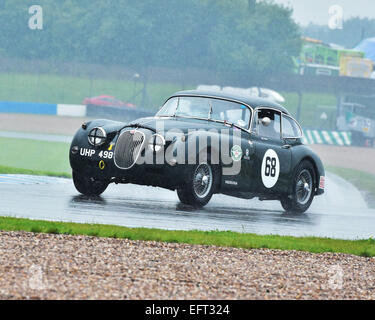 Marc Gordon Jaguar XK150 UPO 498 50's vetture sportive Jaguar XK sfida Giugno 2014 Donington Park Foto Stock