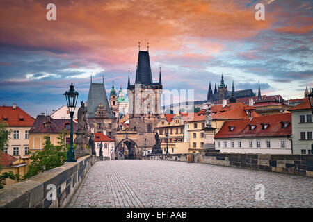 Praga. Immagine di Praga prese dal famoso Ponte Carlo. Foto Stock
