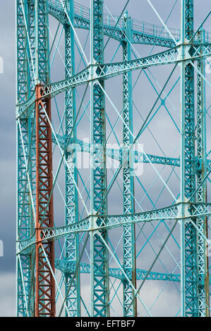 Chiusura del gasometro conservati del Granton officine del gas, Edimburgo, Scozia. Foto Stock