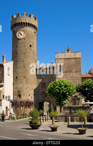 Bagnaia, Lazio, Italia. Main Town Gate Foto Stock