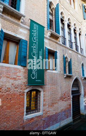 Casa di Carlo Goldoni, quartiere di Dorsoduro, Venezia, Italia Foto Stock