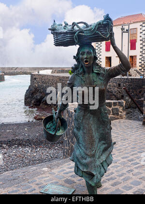 Statue sul lungomare in Puerto de la Cruz Tenerife Isole Canarie Foto Stock