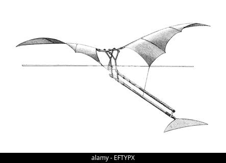 Incisione in stile vittoriano di un flying trovato. Restaurata digitalmente immagine da una metà del XIX secolo enciclopedia. Foto Stock