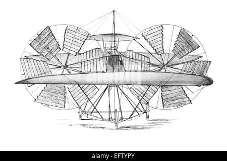 Incisione in stile vittoriano di un flying trovato. Restaurata digitalmente immagine da una metà del XIX secolo enciclopedia. Foto Stock