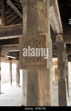 Embekka Devale tempio, Kandy, provincia centrale, Sri Lanka. Foto Stock