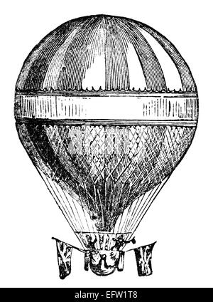 Incisione in stile vittoriano di un palloncino elio. Restaurata digitalmente immagine da una metà del XIX secolo enciclopedia. Foto Stock