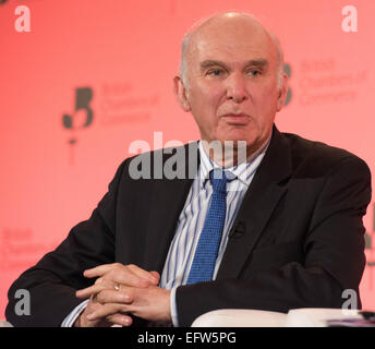 Vince il cavo MP parlando presso le Camere di commercio britanniche conferenza annuale. Foto Stock