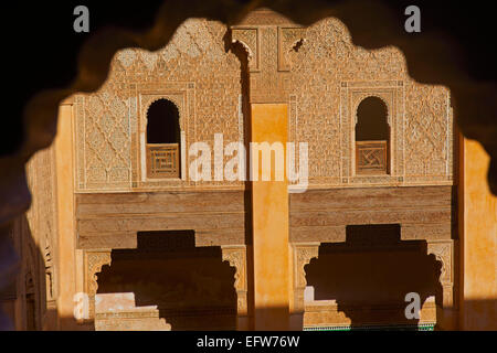 Madrassa Ali ben Youssef , Marrakech, Sito Patrimonio Mondiale dell'UNESCO, Ali ben Youssef Medersa , Marocco, il Maghreb, il Nord Africa Foto Stock