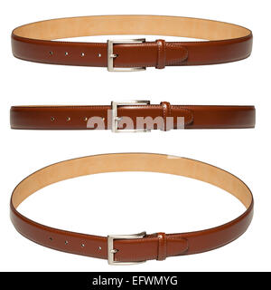 Cintura in pelle parrone isolati su sfondo bianco Foto Stock