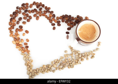 Di cui il caffè con amore cuore creative Foto Stock