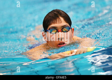 JISS, Tokyo, Giappone. 10 Febbraio, 2015. Kosuke Hagino, 10 febbraio 2015 - Nuoto : Sessione di Allenamento di nuoto Giappone Team Nazionale a JISS, Tokyo, Giappone. Credito: Shingo Ito AFLO/sport/Alamy Live News Foto Stock