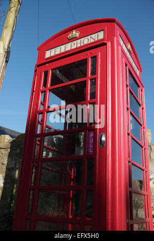 British iconico telefono rosso box Foto Stock