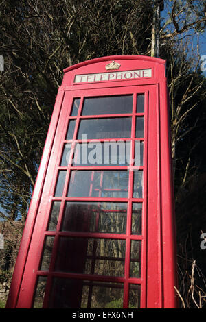 British iconico telefono rosso box Foto Stock