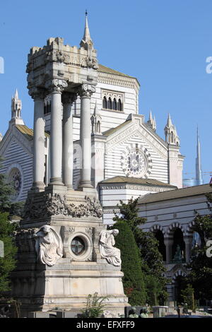 Vista panoramica nel Cimitero Monumentale di Milano, Italia Foto Stock